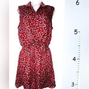 Camilla Tree‎ Red & Blue Bows Peek-a-boo Waist & Tie Mini Dress M/M